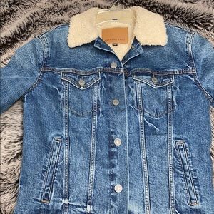 American eagle fleece denim jacket